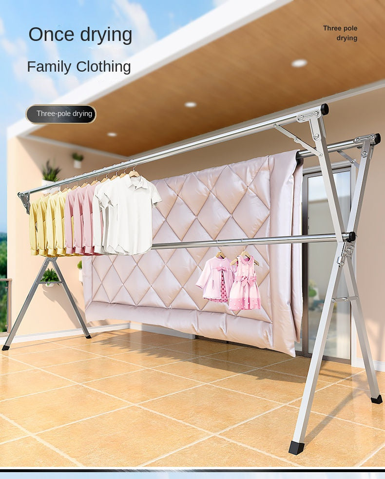 Stainless Steel Cloth Drying Rack - Foldable