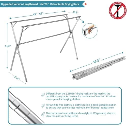 Stainless Steel Cloth Drying Rack - Foldable