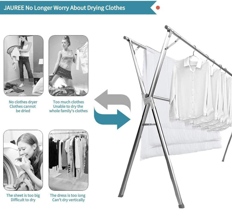 Stainless Steel Cloth Drying Rack - Foldable